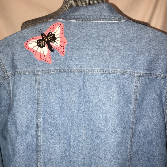 White Stag Women’s Denim Butterfly Patchwork Jacket - Size Small 4/6 - Picture 5 of 8